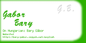 gabor bary business card
